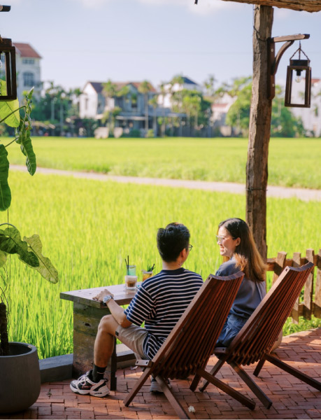 Quán Coffee Le Locust Hội An view cánh đồng lúa